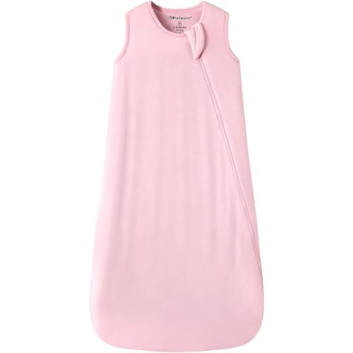 Mosebears Unisex Baby Sleep Sack 1.0 TOG, Supersoft Rayon Made from Bamboo Wearable Blanket with 2-Way Zipper (Blush,6-18 Months)