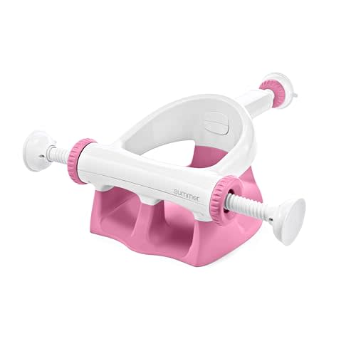 Summer by Ingenuity My Bath Seat for Sit-Up Baby Bathing, Sure & Secure Suction Cups, ASTM Safety Tested & Approved, Backrest for Assisted Sitting, Easy Setup & Storage, Pink
