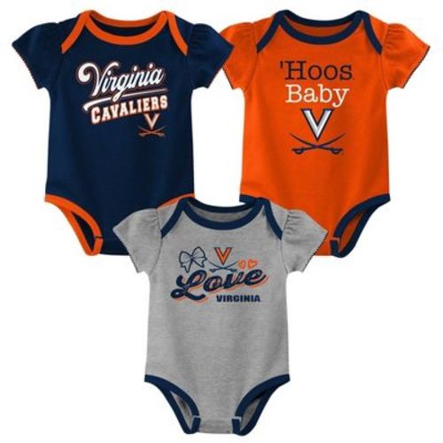 NCAA Virginia Cavaliers Infant Girls' 3pk Bodysuit, Size: 3-6M