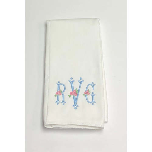 Floral Initial Burp Cloth