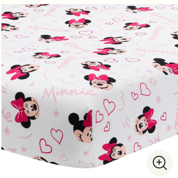 Minnie Mouse Love Fitted Crib Sheet