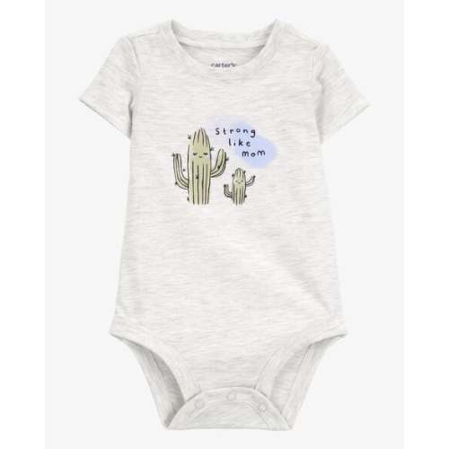 Baby "Strong Like Mom" Cactus Short-Sleeve Bodysuit - Gray - Carter's | Carter's