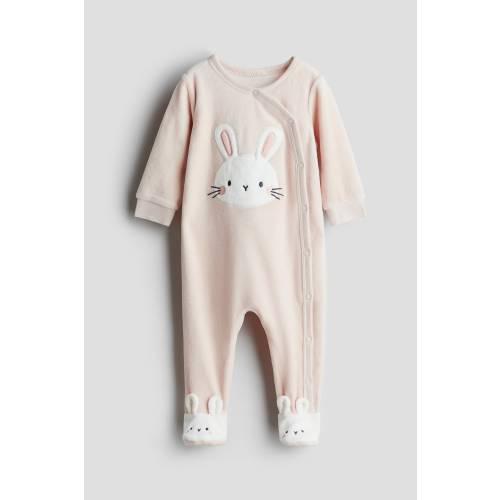 VELOUR PAJAMA JUMPSUIT WITH COVERED FEET