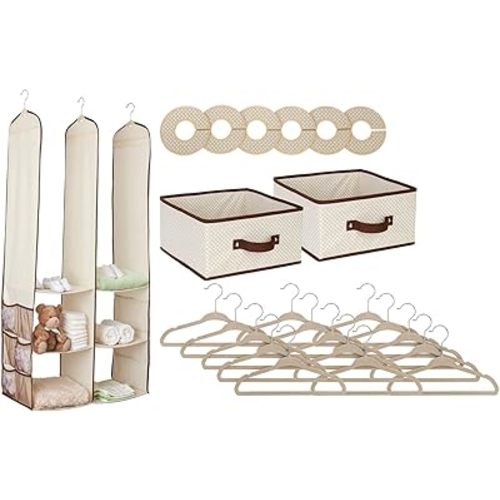 Delta Children 24 Piece Nursery Closet Organizer, Beige
