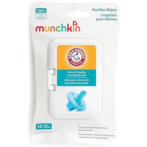 Munchkin® Arm & Hammer Pacifier Wipes - Safely Cleans Baby and Toddler Essentials, 1 Pack, 36 Wipes