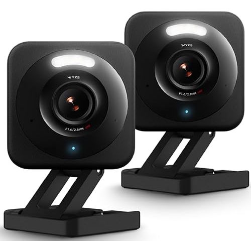 WYZE Cam v4, 2.5K HD WiFi Smart Home Security Camera, Indoor/Outdoor, Pet/Baby Monitor, Motion Activated Spotlight/Siren, Color Night Vision, 2-Way Audio, Works with Alexa & Google, Black, 2 Pack