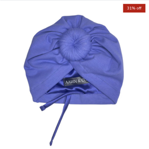 Adjustable Satin Lined Turban-Periwinkle – Aarin & Co.