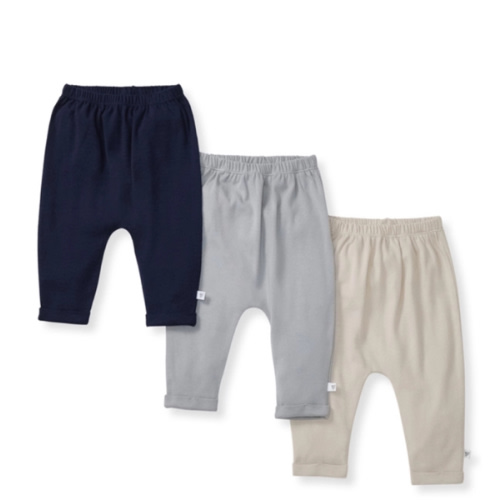Solid Organic Cotton Baby Pants 3 Pack