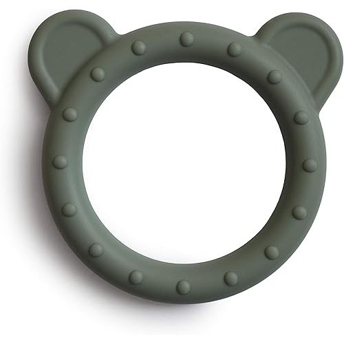 mushie Silicone Baby Teether Toy | Bear (Dried Thyme)