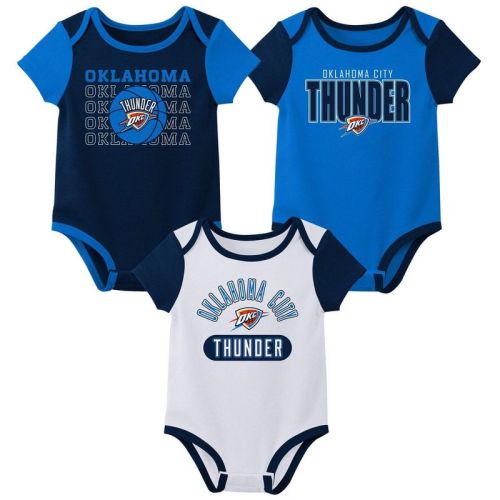 NBA Oklahoma City Thunder Infant 3pk Bodysuit Set - 6-9 Months