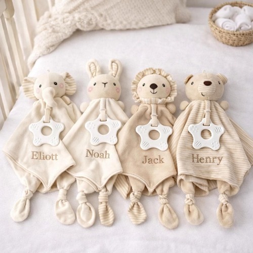 Personalized Baby Blanket (Name Embroidery Available), Unisex Baby Blanket, Newborn Gift, Baby Christening Gift