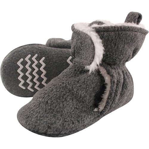 Hudson Baby Unisex Baby Cozy Fleece and Faux Sherpa Booties