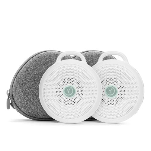Yogasleep Rohm Portable White Noise Sound Machine + Travel Case in Grey, Sleep Therapy, Crush-Resistant Travel Case, for Adults, Kids & Baby, Noise Blocking & Office Privacy, Registry Gift