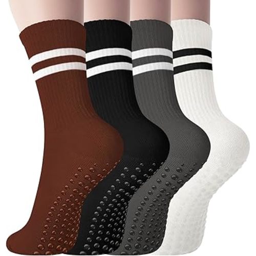 Pilates Socks with Grips for Women Long Non-Slip Yoga Grippy Socks for Barre，Ballet，Dance & Hospital，Anti-Skid Workou