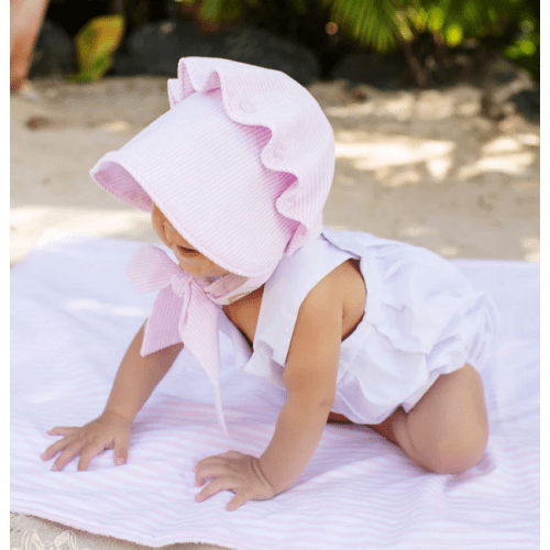 Beaufort Bonnet - Pink Savannah Seersucker