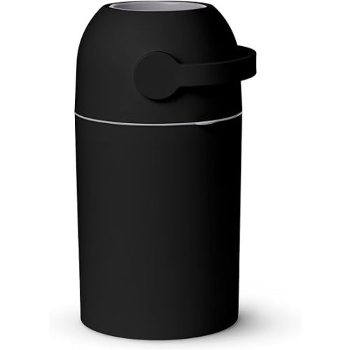 Pure Magic Diaper Pail - Majestic, Patented Odor-Stop System, Use Any Garbage Bag, One Hand Free Lever Diaper Bin, A Roll of Bag incld. (Black)