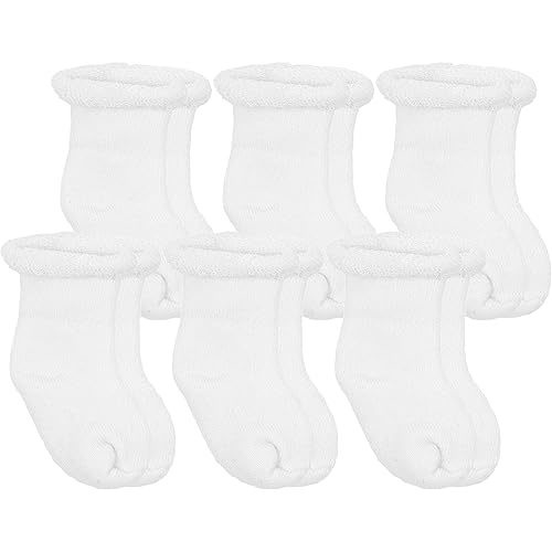 6 Pairs of Kushies Baby Terry Socks - Size 3-6 Months