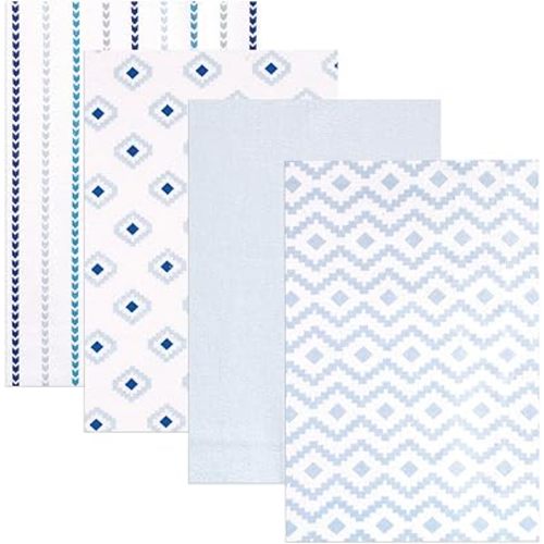 Hudson Baby Unisex Baby Cotton Flannel Receiving Blankets, Boy Modern, One Size
