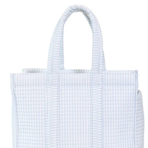 TRVL Quilted Go Go Tote- Blue Stripe