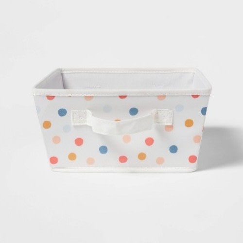 Small Polka Dot Kids' Fabric Bin - Pillowfort™