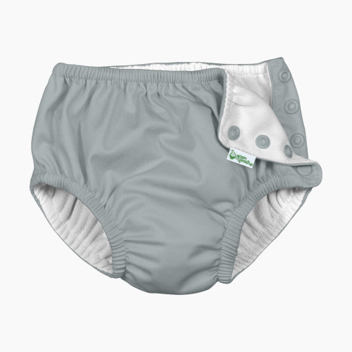 GREEN SPROUTS Snap Reusable Absorbent Swim Diaper - Gray, 12 Months