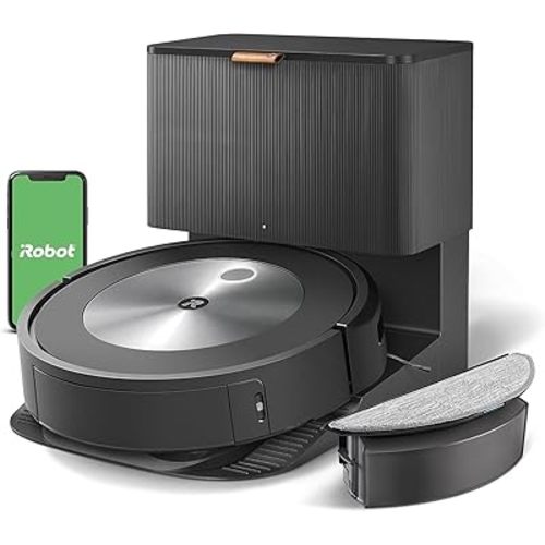 iRobot Roomba Combo j5+ Self-Emptying Robot Vacuum & Mop – Identifies and Avoids Obstacles Like Pet Waste & Cords, Empties Itself for 60 Days, Clean by Room with Smart Mapping, Works with Alexa