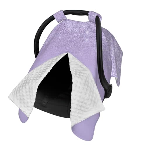 Generic Modern Purple Lavender Glitter Ombre Color Block Baby Car Seat, Rain Shelter, Multifunctional Nursing Cover for Newborns, Mother Care, Breastfeeding