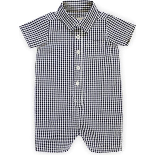 Baby Seersucker Button Front Romper, Infant, 0-3M