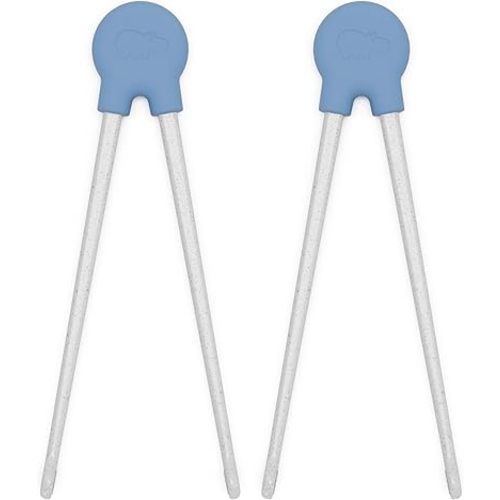 Lalo Chopsticks For Kids - Set of 2 Training Chopsticks Made of Silicone and Eco-Friendly Wheat Straw PP - Ages: 2 Years And Up - Easy to Clean & Dishwasher Safe - Blueberry