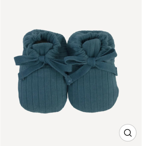 tie booties | tapestry | organic cotton wide rib