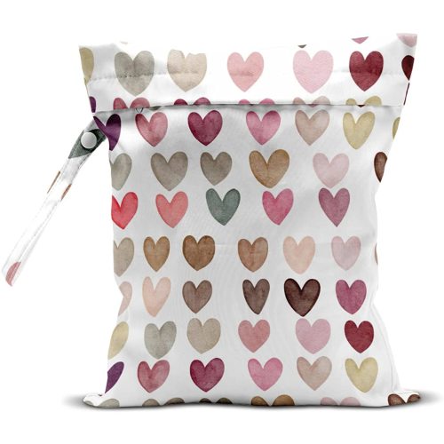 Wet Bag, Wet Dry Bag, Wet Bag for Swimsuit, Travel, Beach, Pool, Stroller, Diapers, Dirty Yoga Gym Clothes, Toiletries, Makeup Bag, Daycare Soiled Baby Items, Waterproof Reusable Boho Heart