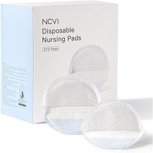 NCVI Disposable Nursing Pads, Breastfeeding Pads for Leaking Milk, Stay Dry & Ultra Absorbent, Breast Pads with Leak-Proof Design, Nipple Pads Thin and Soft, 210 Count