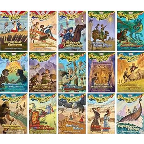 Imagination Station Series - Adventures in Odyssey - Set of 15 - Volumes #1-15 Including Surprise at Yorktown, Captured on the High Seas, the Redcoats Are Coming, Danger on a Silent Night,and more