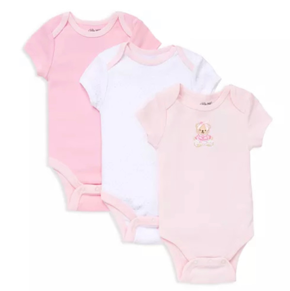 Girls' Bear Bodysuit, 3 Pack - Baby
