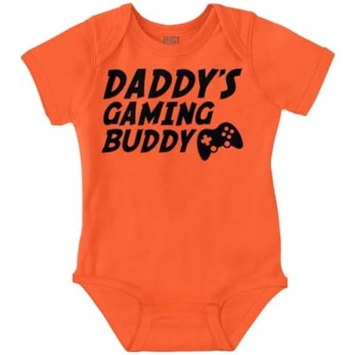 Brisco Brands Cute Daddy's Gaming Buddy Gamer Dad Baby Romper Boys or Girls