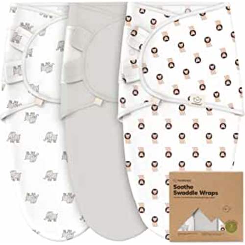 3-Pack Organic Baby Swaddle Sleep Sacks - Newborn Swaddle Sack - Ergonomic Baby Swaddles 0-3 Months - Baby Sleep Sack - Baby Swaddle Blanket Wrap - Baby Swaddle Sack - Baby Swaddle Wrap (The Wild 2)