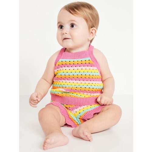 Crochet-Knit Tank Top and Shorts Set for Baby