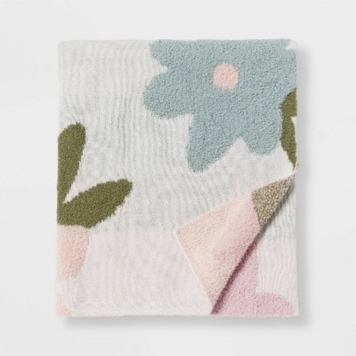 Knit Kids' Throw Blanket - Pillowfort™, Color: Cream