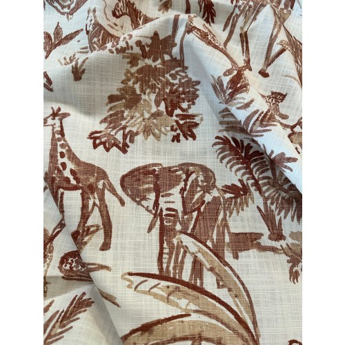 Potters Wheel Curtains, Clay Terracotta type color, Meru Safari Animal Zoo Collection - USA Made to Order