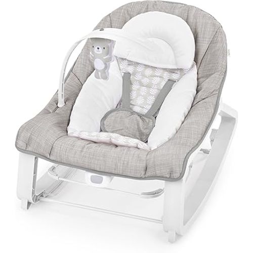 Ingenuity Keep Cozy 3-in-1 Grow with Me Vibrating Baby Bouncer Seat & Infant to Toddler Rocker, Vibrations & Toy Bar, 0-30 Months Up to 40 lbs (Linden)