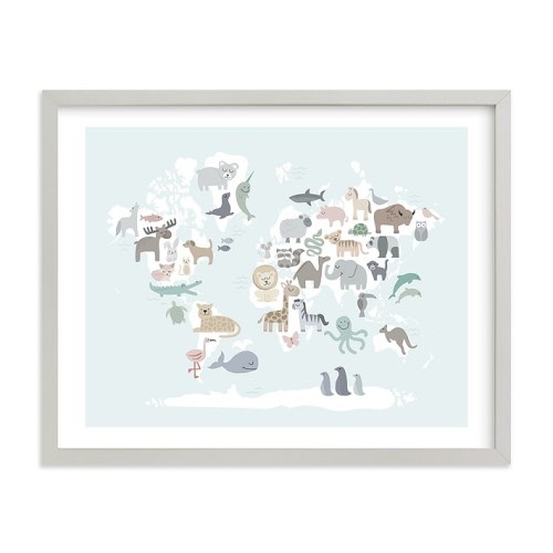 Minted® Wild World Map Wall Art by Jessie Steury