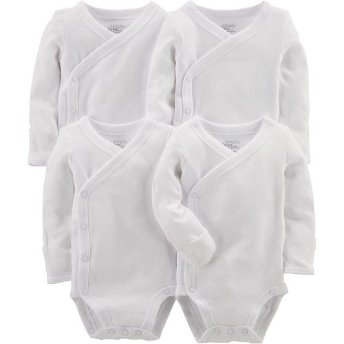 Simple Joys by Carter's Unisex Babies' Side Snap Bodysuit, Pack of 4