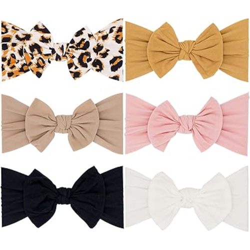 Baby Girl Nylon Headbands with Bows Newborn Infant Toddler Headwrap Hair Accessories