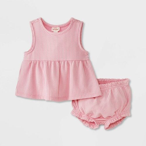 Baby Girls' Ribbed Tank Set - Cat & Jack™ Pink 18m
