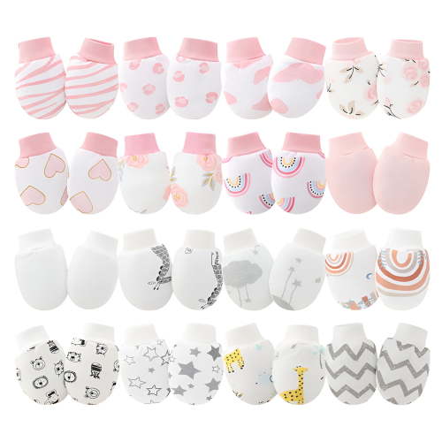 TELOLY 16Pcs Baby Mittens,Animal Patterns Baby Mittens Newborn,Simple to Wear Newborn Mittens No Scratch,Style