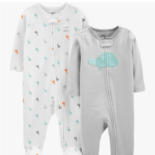Simple Joys by Carter's Baby Neutral 2-Pack Cotton Footed Sleep and Play