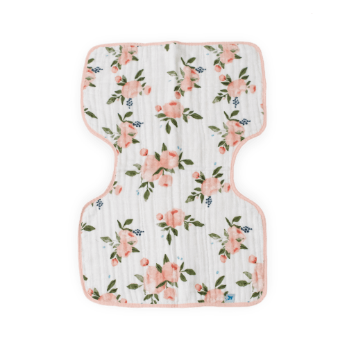Cotton Muslin Burp Cloth - Watercolor Roses