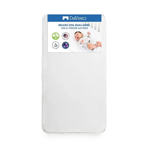 DaVinci Deluxe Coil Dual-sided Crib & Toddler Mattress, Extra firm, Waterproof, Greenguard Gold Certified