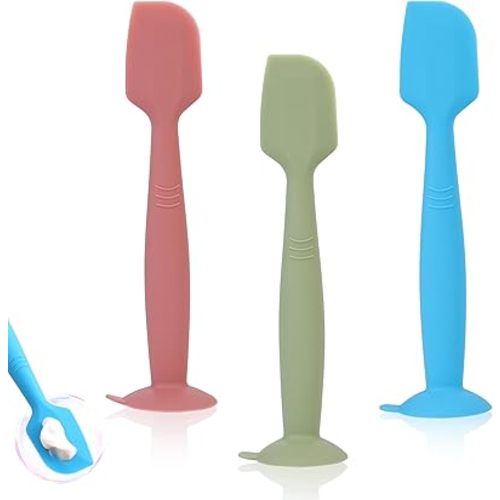 Baby Diaper Cream Spatula Applicator 3 Pack Butt Paste Spatula Soft Silicone,Diaper Rash Cream Applicator, Baby Essentials Must Haves Newborn Stuff (Red Green Blue)