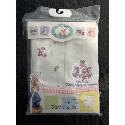 VTG Peter Rabbit Beatrix Potter 3 Piece Wardrobe Set